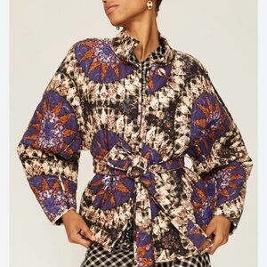 Ulla Johnson Multicolor Quilted Jacket Size Small.  Like New